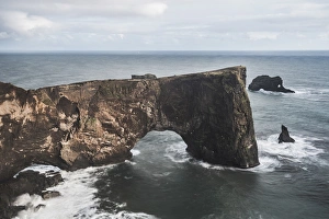 Sudurland Prints: Dyrholaey Rock Arch, Dyrholaey Peninsula, near Vik, South Iceland (Sudurland), Iceland