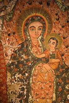 Images Dated 29th July 2008: Early 12th Century Frescoes in Bet Maryam, St. Marys Church, Lalibela
