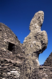 Images Dated 21st January 2000: Early Christian cross and stone huts