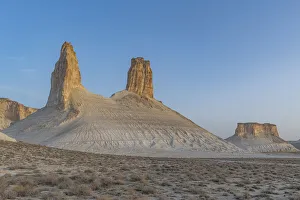 Kazakhstan Prints: Early morning, Bozzhira Canyon, Ustyurt plateau, Mangystau, Kazakhstan, Central Asia, Asia