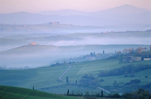 Pienza Prints: Early morning landscape near Pienza