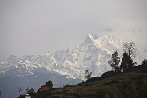 Pokhara Prints: Early morning mountain view, Sikles trek, Pokhara, Nepal, Asia