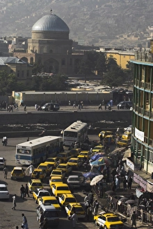 Kabul Prints: Early morning traffic, central area, Kabul, Afghanistan, Asia