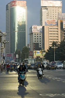 Commuting Prints: Early morning traffic, Kunming, Yunnan, China, Asia