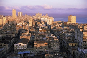 Early Morning Prints: Early morning view over Havana Centro, from Hotel Seville, Havana, Cuba
