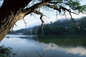 Early morning view over Kandy Lake