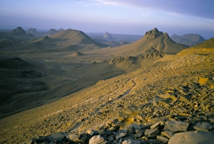 Earning morning, Assekrem, Hoggar Mountains, Sahara desert, Algeria, North Africa, Africa Earning morning, Assekrem, Hoggar Mountains, Sahara desert, Algeria, North Africa, Africa