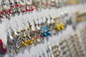 Choice Prints: Earrings for sale in Place Djemaa El Fna Square, Marrakech, Morocco, North Africa, Africa