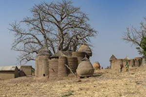 Togo Prints: Earth tower house, called takienta, of Batammariba people in Koutammakou region, La Kara