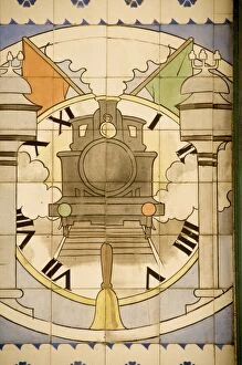 Images Dated 4th October 2009: Earthenware tiles decorating the inside of Sao Bento railway station, Porto