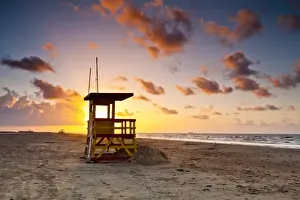 Texas Prints: East Beach, Galveston, Texas, United States of America, North America