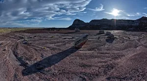 Digital Prints: The east cliffs of Blue Mesa near sunset