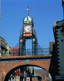 Clock Prints: The East Gate Clock, Chester, Cheshire, England, United Kingdom, Europe