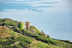 Hastings Prints: The East Hill Cliff Lift station above Hastings historic Old Town