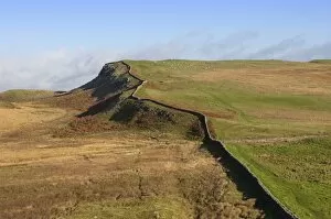Hadrians Wall Collection: East to the Trig Point on Sewingshields Crags, Hadrians Wall, National Heritage Site