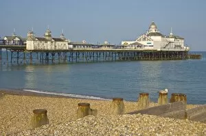 Images Dated 20th May 2010: Eastbourne Pier, beach and groynes, Eastbourne, East Sussex, England, United Kingdom