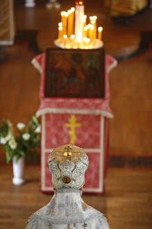 Easter Prints: Easter week in Saint Serge orthodox church, Paris, France, Europe