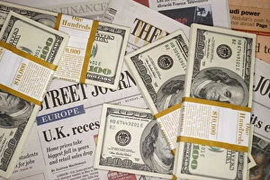 Images Dated 24th June 2008: Economic newspapers and U. S. Dollars, France, Europe