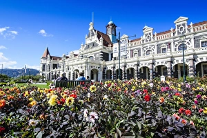 Dunedin Prints: Edwardian railway station, Dunedin, Otago, South Island, New Zealand, Pacific