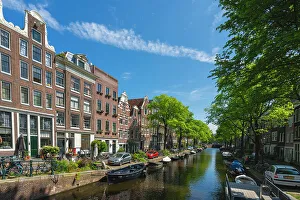 Amsterdam Prints: Egelantiersgracht canal, Amsterdam, The Netherlands, Europe