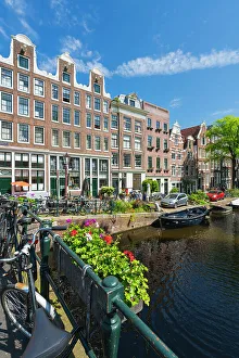 Amsterdam Prints: Egelantiersgracht canal, Amsterdam, The Netherlands, Europe