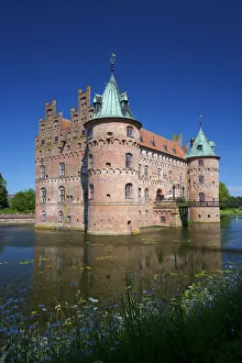 Renaissance Prints: Egeskov Castle (Egeskov Slot), Funen, Denmark, Europe