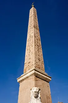 Egyptian obelisk of Ramesses II, Piazza del Popolo, Rome, Lazio, Italy, Europe