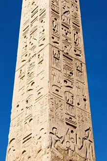 Egyptian obelisk of Ramesses II, Piazza del Popolo, Rome, Lazio, Italy, Europe