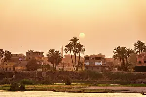 Glow Prints: Egyptian village on banks of Nile River, Egypt