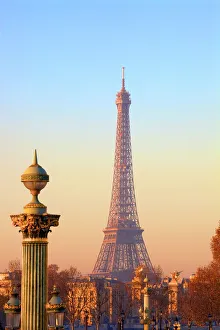 Paris Prints: Eiffel Tower from Place de La Concorde, Paris, France, Europe