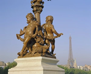 River Seine Prints: Eiffel Tower from the Pont Alexandre III (bridge), Paris, France, Europe