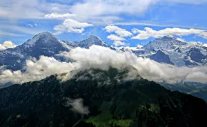 Eiger, Monch and Jungfrau, seen from Schynige Platte, Bernese Oberland, Canton of Bern