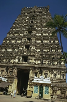 Tamil Nadu Prints: Ekambaranatha Temple, Kanchipuram, near Madras, Tamil Nadu, India, Asia