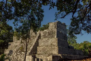 Monumental Prints: El Meco Mayan archaeological site near Cancun, Quintana Roo state, Mexico