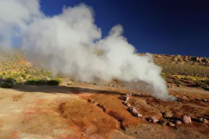 Geyser Prints: El Tatio Geyser Field, Atacama Desert Plateau, Chile, South America