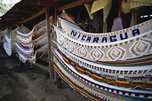 Masaya Prints: Elaborate hammocks for sale in the market, Masaya, Nicaragua, Central America