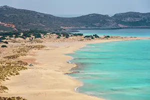 Beachcombing Prints: Elafonisos island and Simos beach with turquoise water in the south of Greece, Greece