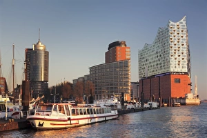 Hamburg Prints: Elbphilharmonie at sunset, Elbufer, HafenCity, Hamburg, Hanseatic City, Germany, Europe