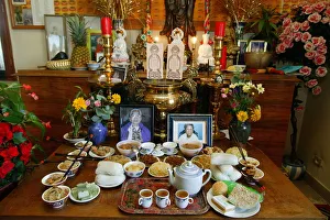 Images Dated 5th November 2009: Elders altar, Tu An pagoda, Bonneville, Haute Savoie, France, Europe