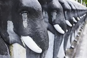 Tusk Gallery: Elephant statues at Ruvanvelisaya Dagoba in the Mahavihara (The Great Monastery), Anuradhapura