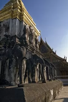 Elephant Temple, Wat Chiang Man, Chiang Mai, Thailand, Southeast Asia, Asia