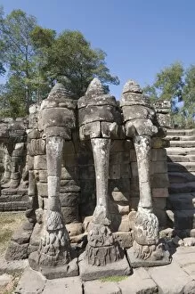 Elephant Terrace, Angkor Thom, Angkor, UNESCO World Heritage Site, Siem Reap