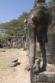 Images Dated 16th January 2008: Elephant Terrace, Angkor Thom, Angkor, UNESCO World Heritage Site, Siem Reap