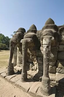 Images Dated 16th January 2008: Elephant Terrace, Angkor Thom, Angkor, UNESCO World Heritage Site, Siem Reap