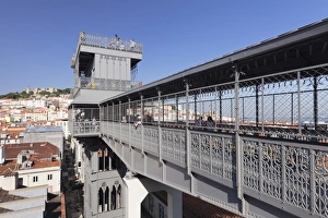 Elevador de Santa Justa, Santa Justa Elevator, Baixa, Lisbon, Portugal, Europe