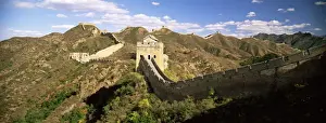 Barrier Prints: Elevated panoramic view of the Jinshanling section of the Great Wall of China