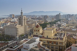 Costa Del Sol Prints: Elevated view of Alameda Principal, Malaga, Costa del Sol, Andalusia, Spain, Europe