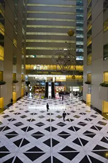 Shinjuku Prints: Elevated view of businessmen inside the Shinjuku NS Building