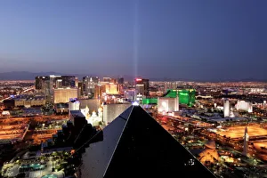 Pyramid Prints: Elevated view of casinos on The Strip