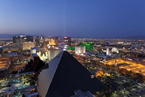 Elevated view of casinos on The Strip, Las Vegas, Nevada, United States of America, North America